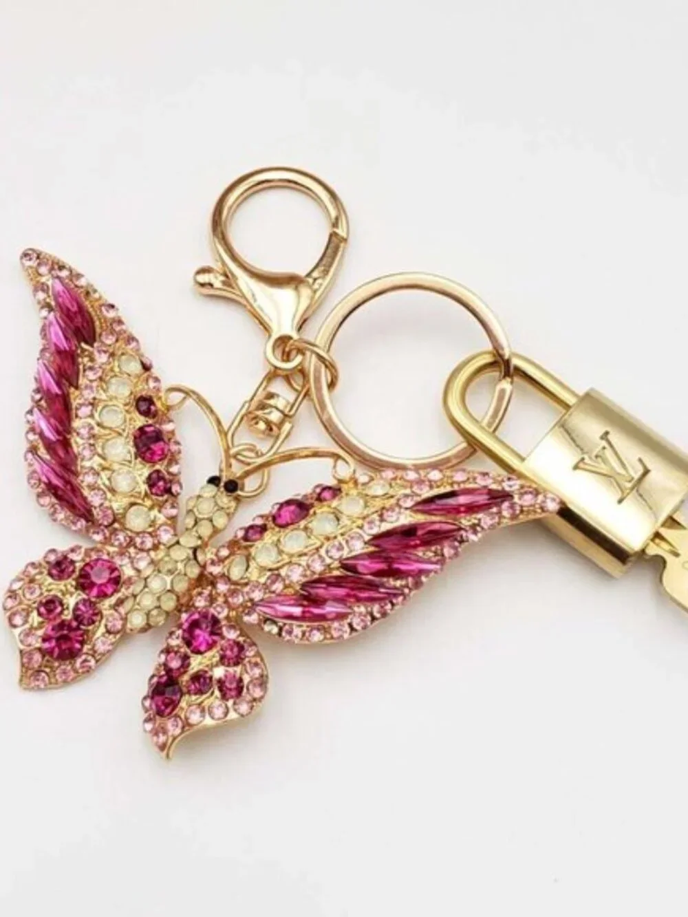 Authentic Louis Vuitton Padlock Gold🔒Key Set + Unbranded Butterfly Charm